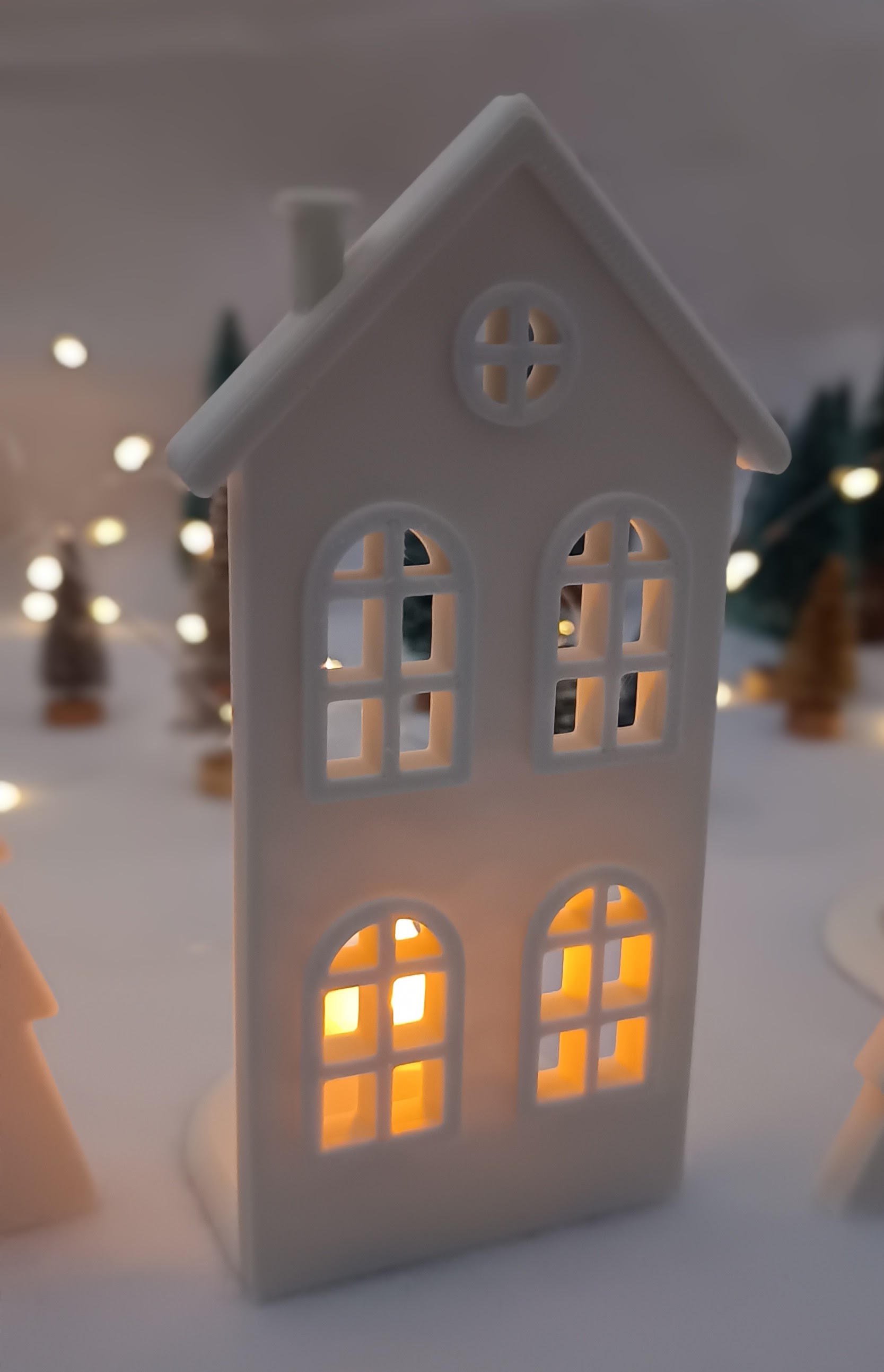Flat Christmas Village for Tea Lights